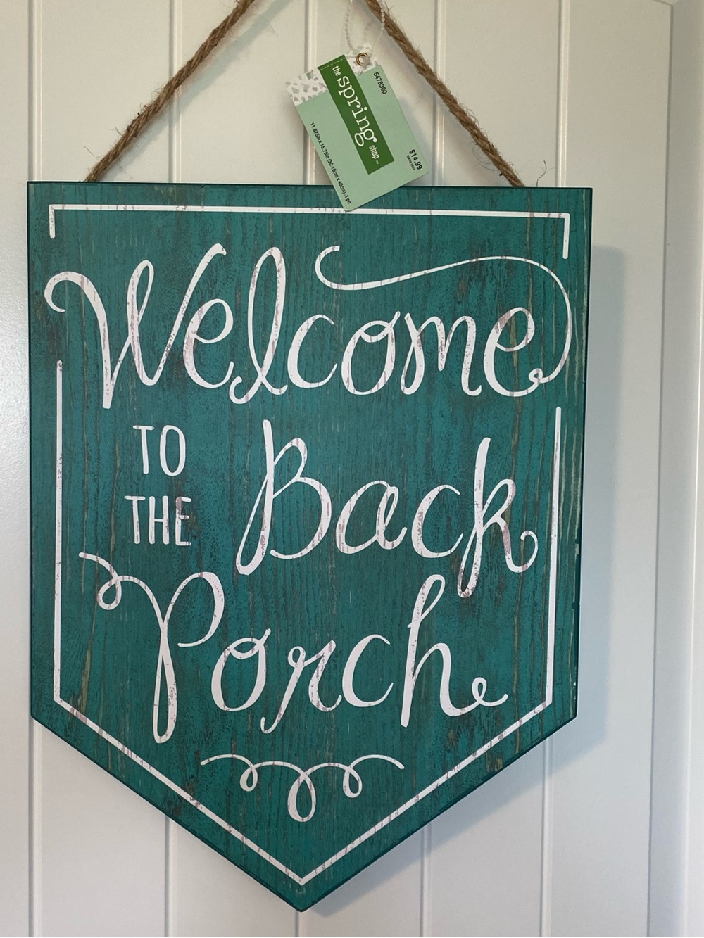 Welcome to the Back Porch Wood Hanging Sign